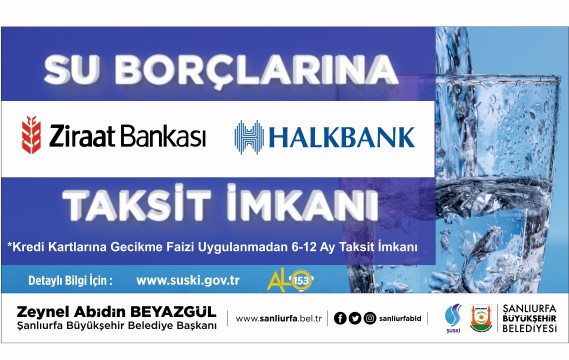 Şanlıurfa'da su borcu olanlara taksit imkanı