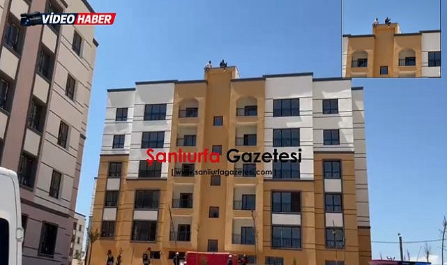 TOKİ Şantiyesinde İşçilerin Çatı Protestosu