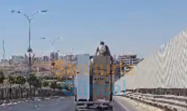 Karaköprü'de Yükün Üzerinde Kilometrelerce Yolculuk!