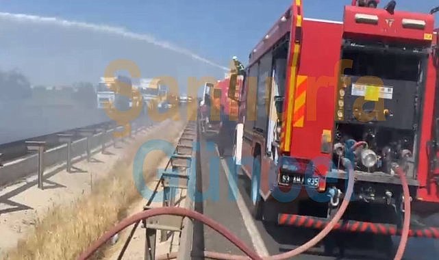 Şanlıurfa'da Otomobil Yüklü Tır Alev Alev Yandı!