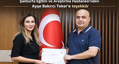 Şanlıurfa Eğitim ve Araştırma Hastanesi'nde Anlamlı Plaket Töreni