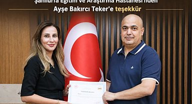 Şanlıurfa Eğitim ve Araştırma Hastanesi'nde teşekkür töreni düzenlendi